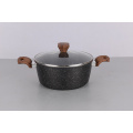 Granite coated wooden handle pans and pots