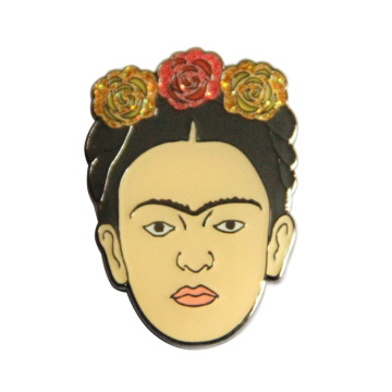 Head Lapel Pin with Glitter Powder Design