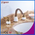 Fyeer Antique Copper 3 Hole Basin Faucet с двойной ручкой