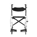 Walker de cadeira de rodas manual dobrável com assento e apoio de pé