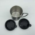 Edelstahl -Becher -Tasse mit Karabiner -Clip -Griff