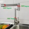 Grifo de lavabo de cocina de acero inoxidable de 360 ​​grados