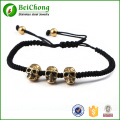 High Quality Men Northskull Jewelry Gold Stainless Steel Skull Rope Weaving Bracelet Bangles