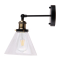 Indoor glass Inverted funnel shape vintage wall lamp