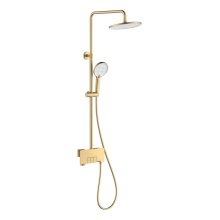 Brushed Gold Bath shower Exposed Rain Shower