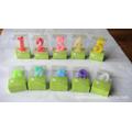 The safety of alphanumeric cartoon birthday candles