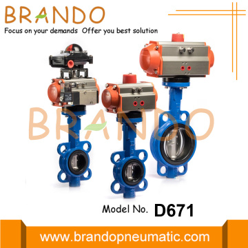 Cast Iron Pneumatic Actuator Wafer Butterfly Valves