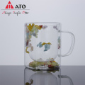 High borosilicate dry flower double wall glass cups