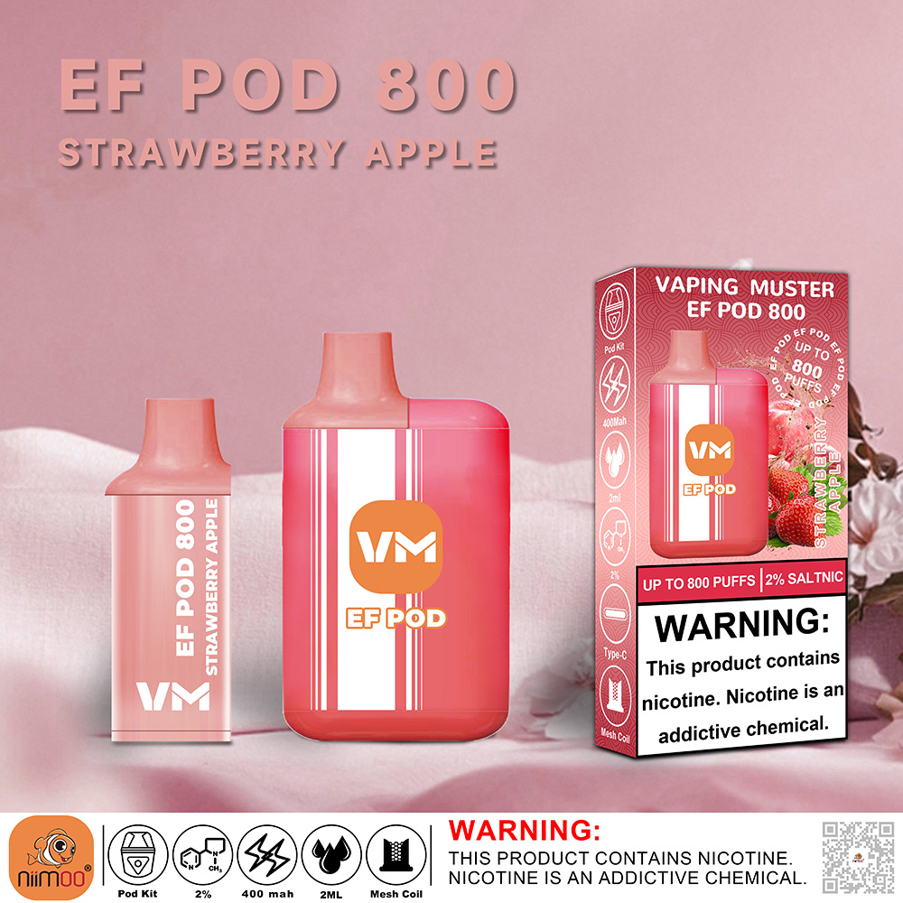Premium EF POD Vape Device Delivering 800 Puffs Premium EF POD Vape Device Delivering 800 Puffs