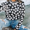 Women's Knit Floral Print Sweater