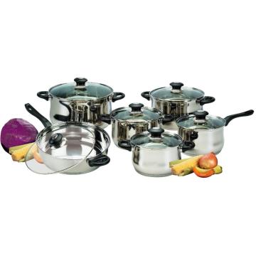 12-piece cookware set with bakelite handles and knobs