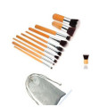 11PCS Bamboo Handle Makeup Brush Set with a Brush Bag