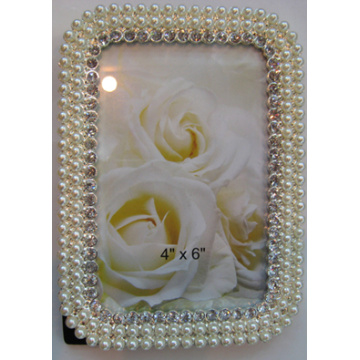 Alloy Photo Frame With Crystals And Pearls