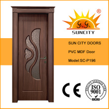 Puerta interior del diseño superior, puertas del vidrio del PVC del MDF (SC-P196)