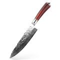 Hammered finish kitchen chef knife damascus steel