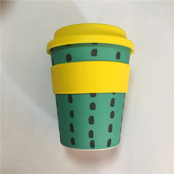 Natural Bamboo Fibre Coffee Cup with Silicone Lid