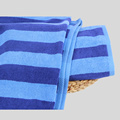 Toalha de lã listrada azul azul azul de algodão
