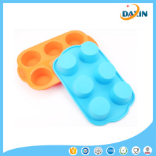 Reutilizável 6 Cup Muffin Baking Tool FDA Silicone Bolo Mould