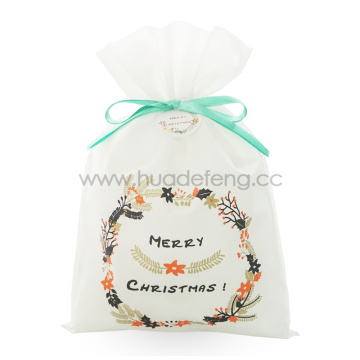 White Non-woven Fabric Wreath Christmas Gift Packing Bags