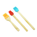 silicone BBQ baking brush with wood handle