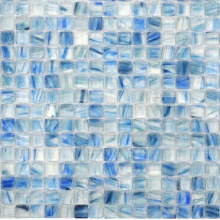 Tie-dye clear glass mosaic for swimming pool wall