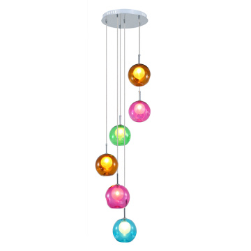 Colorful Decorative Glass Pendant Lights (MD3168R-6)