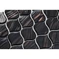 Black Gold Powder Pattern Bar Glass Mosaic Tile