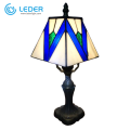 Lámpara de mesilla de noche de vidrio azul LEDER