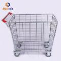 Warehouse Logistics Wire Mesh Stock Basket Trolley