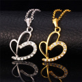 Valentines Gift 2015 Unique Heart Platinum/18K Gold Plated Rhinestone Fashion Jewelry Wholesale Pendant Necklaces For Women