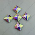 Square Flat Back Glass Beads with Hole