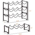 Suporte para garrafa de vinho empilhável autônomo de 3 camadas