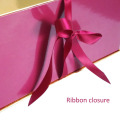 Ribbon closure apparel packaging box