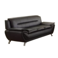 Moderne schwarze Leder -Lounge -Büro -Sofa -Couchsets