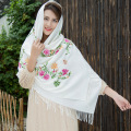 Women Retro Handkerchief Embroidery Winter Pashmina Scarf