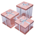 Food Grade PET Plastic Wedding Square Cake Box