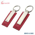 Custom PU Leather Key Ring with Metal