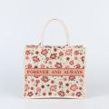 Bolsa de bolso de jute/lona inicial personalizada para San Valentín