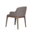 Moderne Grace Wood Leder Essstuhl