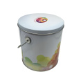 Atacado Round Shape Handle Tin Box Popcon Box Handly