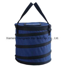 Promotional Navy Blue 600d Polyester Collapsible Insulated Cool Bag
