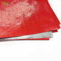 Silver red uv coated PE woven tarpaulin