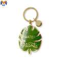 Art And Craft Metal Personalized Enamel Leaf Keychain