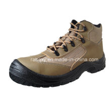 Coffee Crazy Horse Leather Safety Shoes with Reflector (HQ03053)