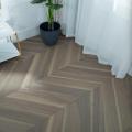 Chevron style sandstone walnut engineered parquet flooring