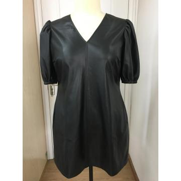 Plus Size Faux Leather Dress