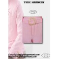 Женские розовые плиссированные шорты с высокой талией