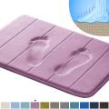 Comfity Dark Purple Memory Foam Bath Mat