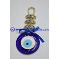 Glass Evil Eye Home Protector -Gold Hanging Head