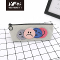 Smile face removable pattern cute canvas pencil case